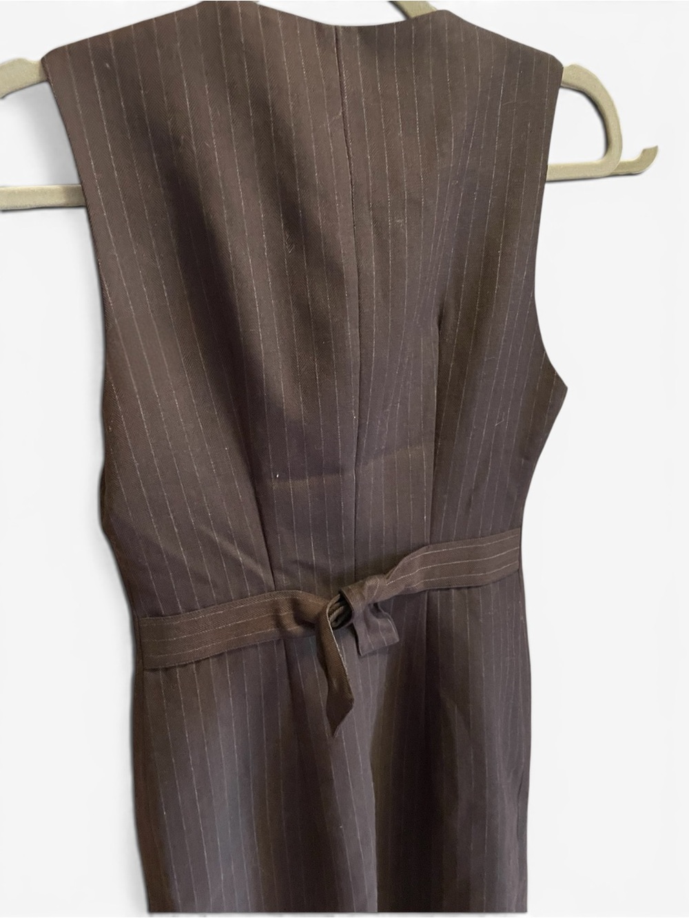 Bally Brown Pinstripe Button-Front Midi Dress - Picture 6 of 13